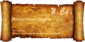 Malaczkov Csaba névjegykártya