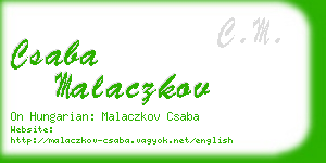 csaba malaczkov business card